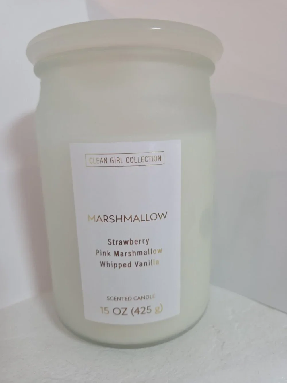 Marshmallow Scented Candle • Clean Girl Collection • 15 oz